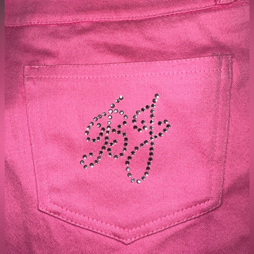 Betsey Johnson VINTAGE pink cotton stretch crop slim pants Woman’s - PETITE